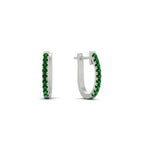 14k White Gold / Green Emerald / Lab Grown