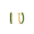 14k Yellow Gold / Green Emerald / Lab Grown