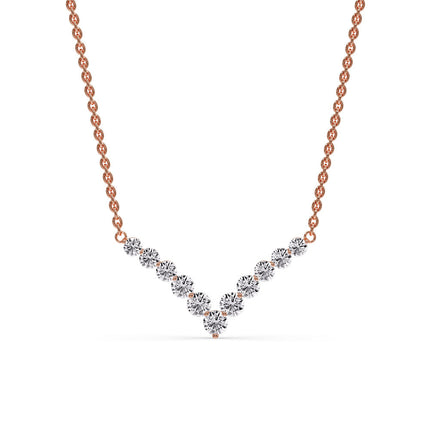 Round Graduated V-Necklace