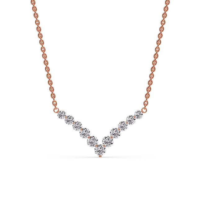 Round Graduated V-Necklace