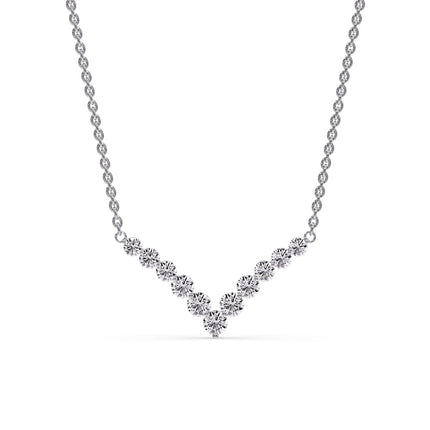 Round Graduated V-Necklace