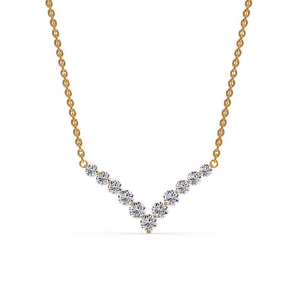 Round Graduated V-Necklace