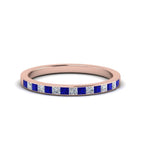14k Rose Gold / Blue Sapphire / Lab Grown