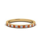 14k Yellow Gold / Orange Sapphire / Lab Grown