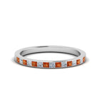 18k White Gold / Orange Sapphire / Lab Grown
