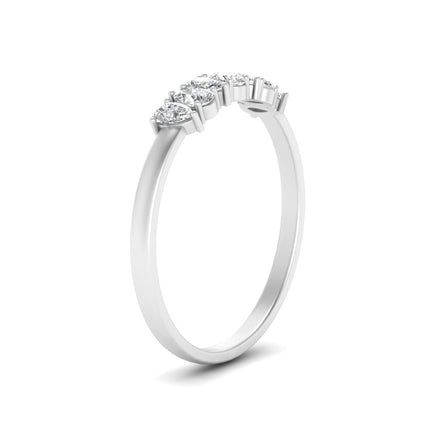0.35 Carat 7 Stone Wedding Band Diamond Teardrop