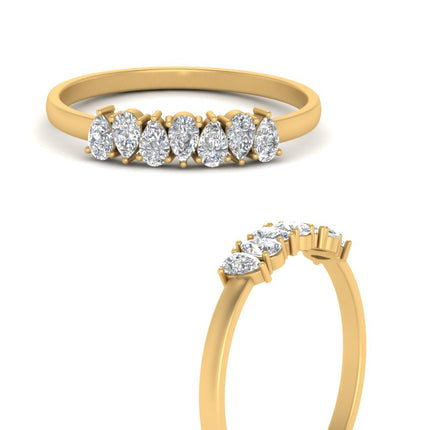 0.35 Carat 7 Stone Wedding Band Diamond Teardrop