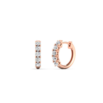 Stunning 5 Stone Huggie Hoops