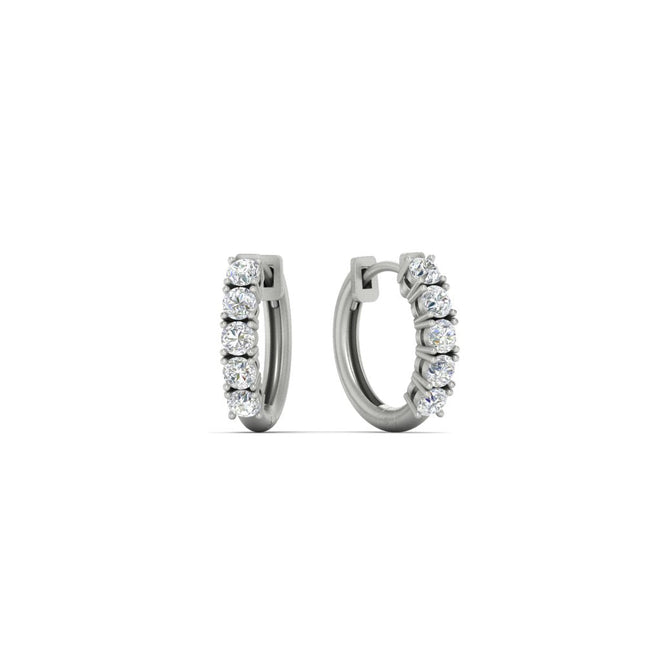 Stunning 5 Stone Huggie Hoops