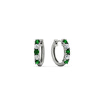 14k White Gold / Green Emerald / Lab Grown