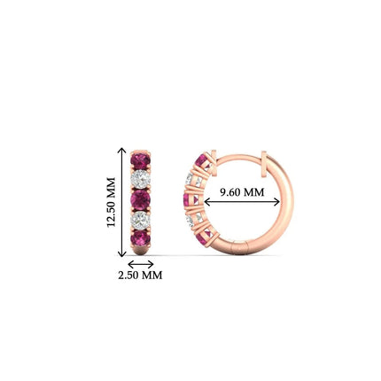 Stunning 5 Stone Huggie Hoops