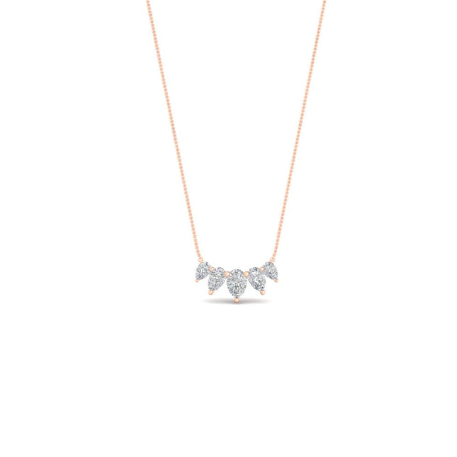 0.75 Carat 5 Stone Pear Shaped Diamond Necklace