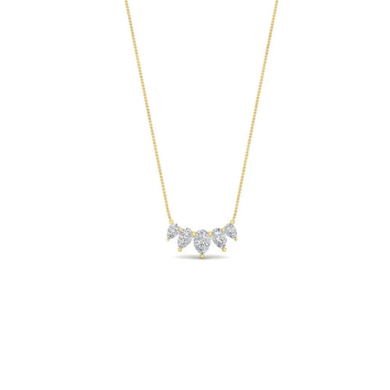 0.75 Carat 5 Stone Pear Shaped Diamond Necklace