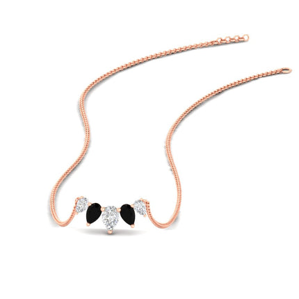 0.75 Carat 5 Stone Pear Shaped Diamond Necklace