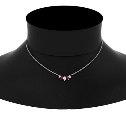 0.75 Carat 5 Stone Pear Shaped Diamond Necklace