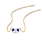 14k Yellow Gold / Blue Sapphire / Lab Grown