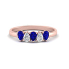 14k Rose Gold / Blue Sapphire / Lab Grown