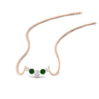 14k Rose Gold / Green Emerald / Lab Grown