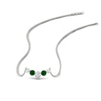 14k White Gold / Green Emerald / Lab Grown