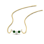 14k Yellow Gold / Green Emerald / Lab Grown
