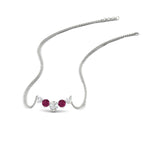 14k White Gold / Pink Sapphire / Lab Grown