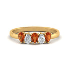 14k Yellow Gold / Orange Sapphire / Lab Grown