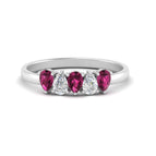 14k White Gold / Pink Sapphire / Lab Grown