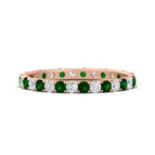 14k Rose Gold / Green Emerald / Lab Grown