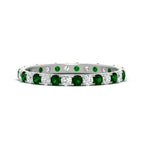 14k White Gold / Green Emerald / Lab Grown