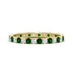 14k Yellow Gold / Green Emerald / Lab Grown