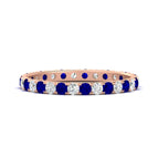14k Rose Gold / Blue Sapphire / Lab Grown