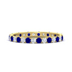 14k Yellow Gold / Blue Sapphire / Lab Grown