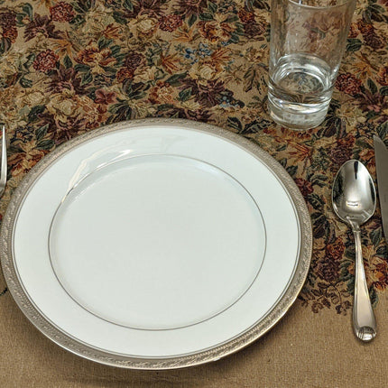 DaDa Bedding Wildflower Wonderland Floral Golden Beige Tan Square Dining Table Cloth (3100)