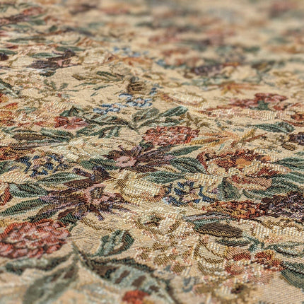 DaDa Bedding Wildflower Wonderland Floral Golden Beige Tan Square Dining Table Cloth (3100)