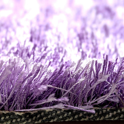 DaDa Bedding Shaggy Soft Door Mat Carpet Rug - 20" x 32" Striped Shiny Purple Lavender