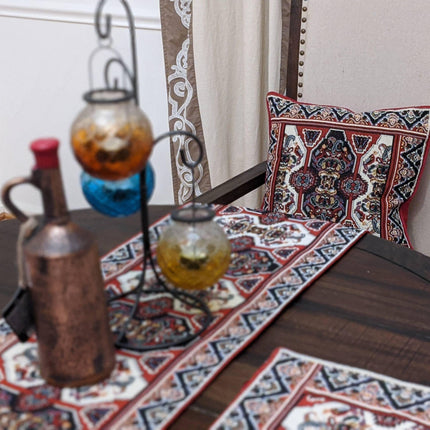 DaDalogy Elegant Majestic Kilim Red Rug Ornate Tapestry Throw Pillow Covers 16" x 16" (18195)