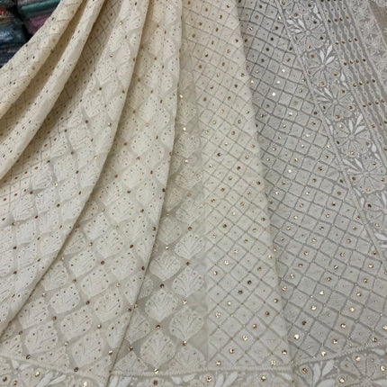 Custom Chikankari Georgette Saree