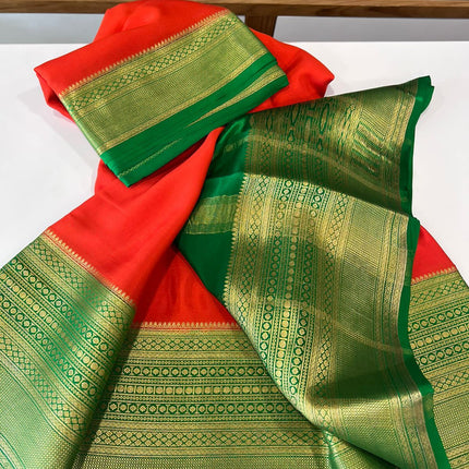 Beautiful Pure Mysoore Silk Indian Wedding Saree