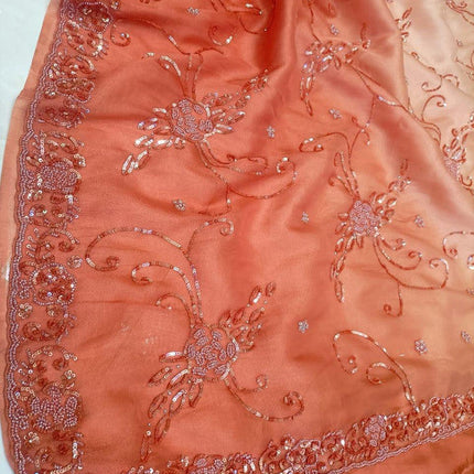 Beautiful Designer Tissu Organza Saree with Jaal Hand Work