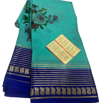 Digital Floral Print Mysoore Silk Saree
