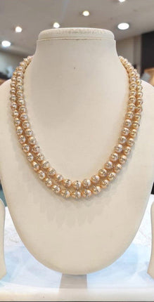 Traditional Pearl Beaded Double Layer Necklace Set