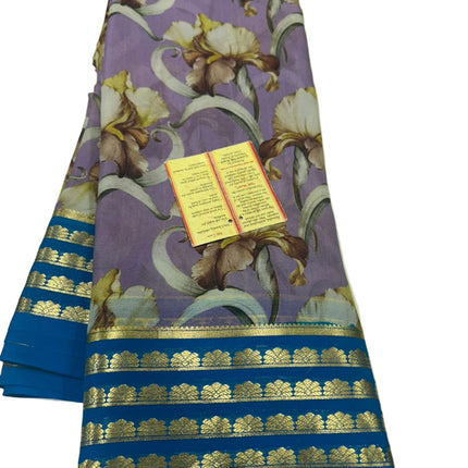 Digital Floral Print Mysoore Silk Saree