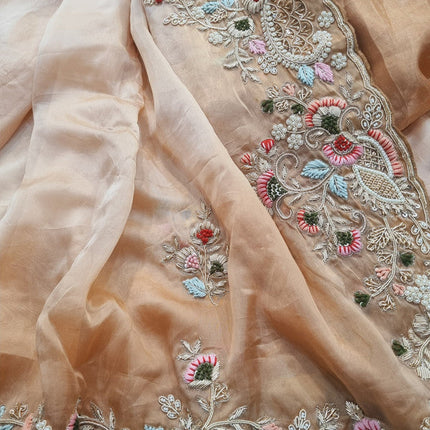 Beautiful Italian Organza Saree with Zardosi Hand Work