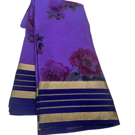 Digital Floral Print Mysoore Silk Saree