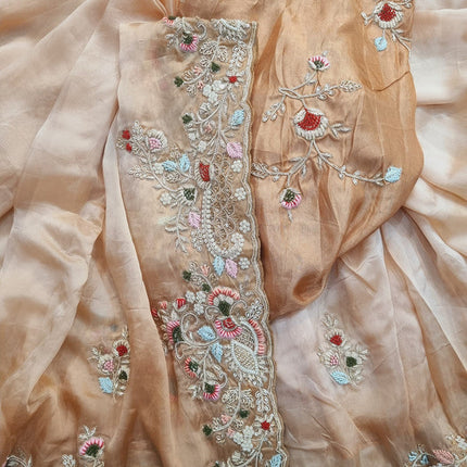 Beautiful Italian Organza Saree with Zardosi Hand Work