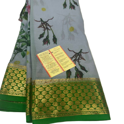 Digital Floral Print Mysoore Silk Saree
