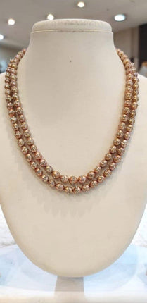 Traditional Pearl Beaded Double Layer Necklace Set