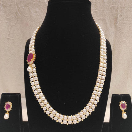 Designer Pearl Moti Mala Necklace Set for Women