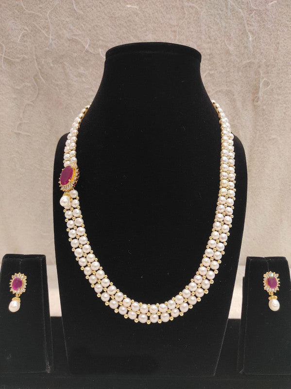Designer Pearl Moti Mala Necklace Set for Women