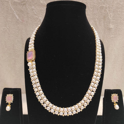 Designer Pearl Moti Mala Necklace Set for Women